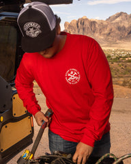 White Working Class Badge Long Sleeve T-Shirt - Red