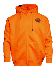 Black MFG Badge Zip Up Hoodie - Safety Orange