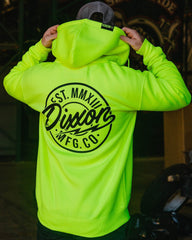 Black MFG Badge Zip Up Hoodie - Safety Yellow