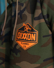 Black & Orange Working Class Logo Pullover Hoodie - Green Camo