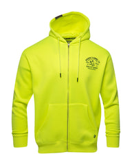 Black Quality Goods Zip Up Hoodie - Safety Yellow