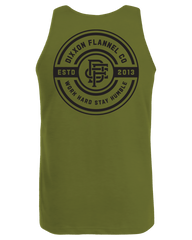Black Work Hard Badge Tank - O.D. Green