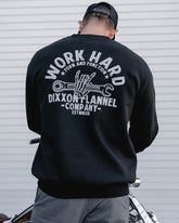 Gray Skeleton Wrench Crewneck Sweatshirt - Black