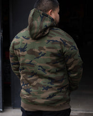 Orange Bolt Pullover Hoodie - Green Camo