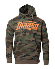 Orange Bolt Pullover Hoodie - Green Camo