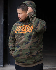 Orange Bolt Pullover Hoodie - Green Camo