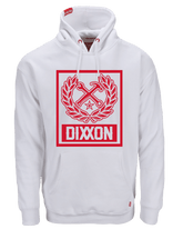 Red Box Crest Pullover Hoodie - White