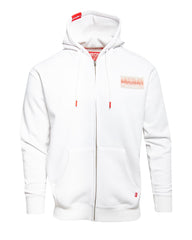 Red Epicenter Zip Up Hoodie - White