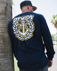 Salty Crest Long Sleeve T-Shirt - Navy
