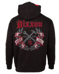 Gray & Red Award Crest Zip Up Hoodie - Black