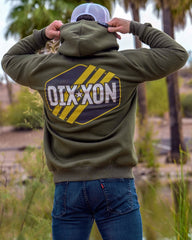 Tactical Badge Zip Up Hoodie - O.D. Green