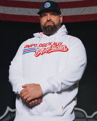 Unapologetically American Pullover Hoodie - White