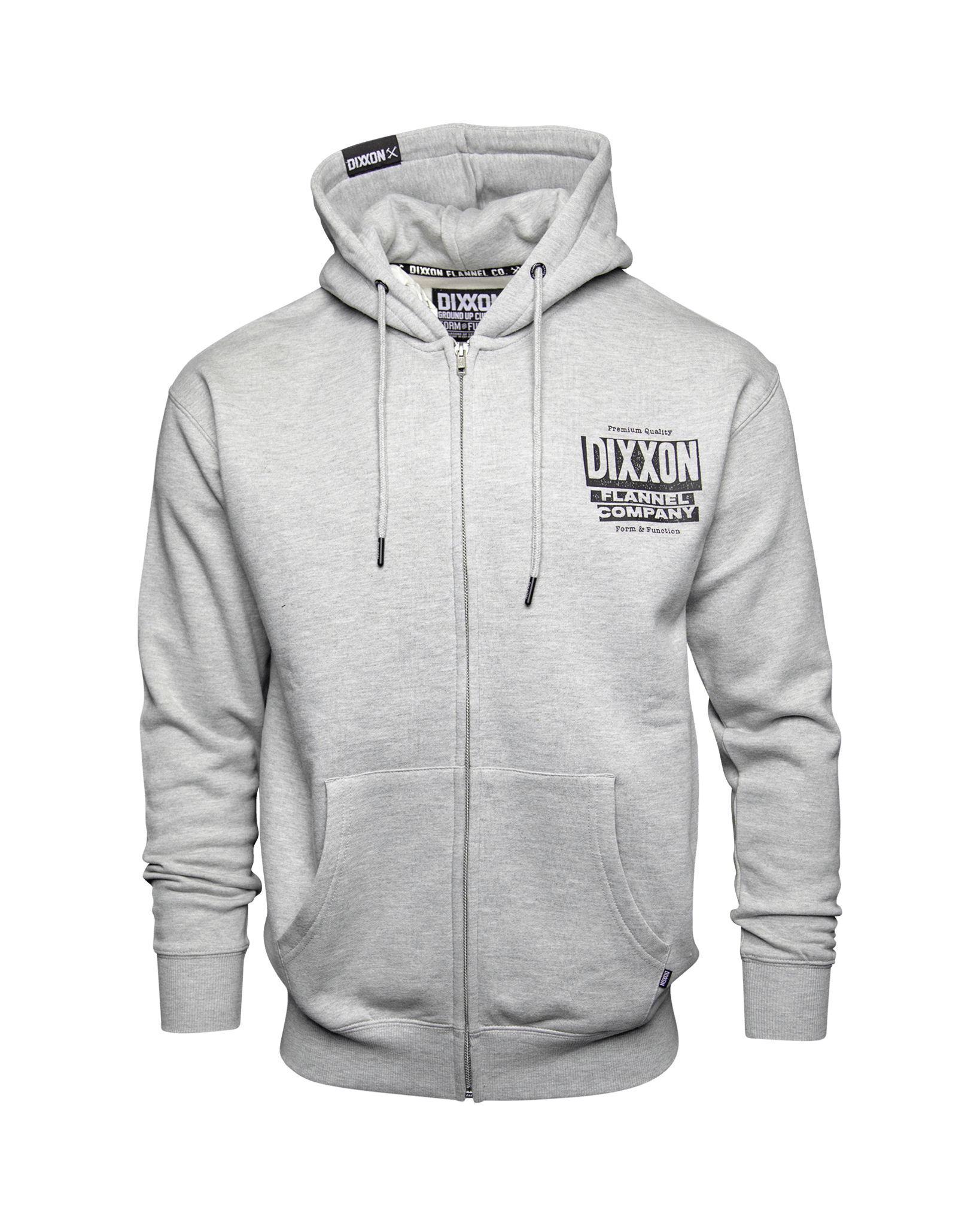 Black Premium Quality Zip Up Hoodie - Heather Gray