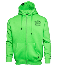 Black Quality Goods Zip Up Hoodie - Safety Green