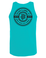 Black Work Hard Badge Tank - Tiffany