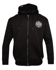 Bound In Plaid Zip Up - Black