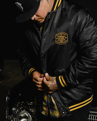 Friends in Low Places Nylon Varsity Jacket - Black