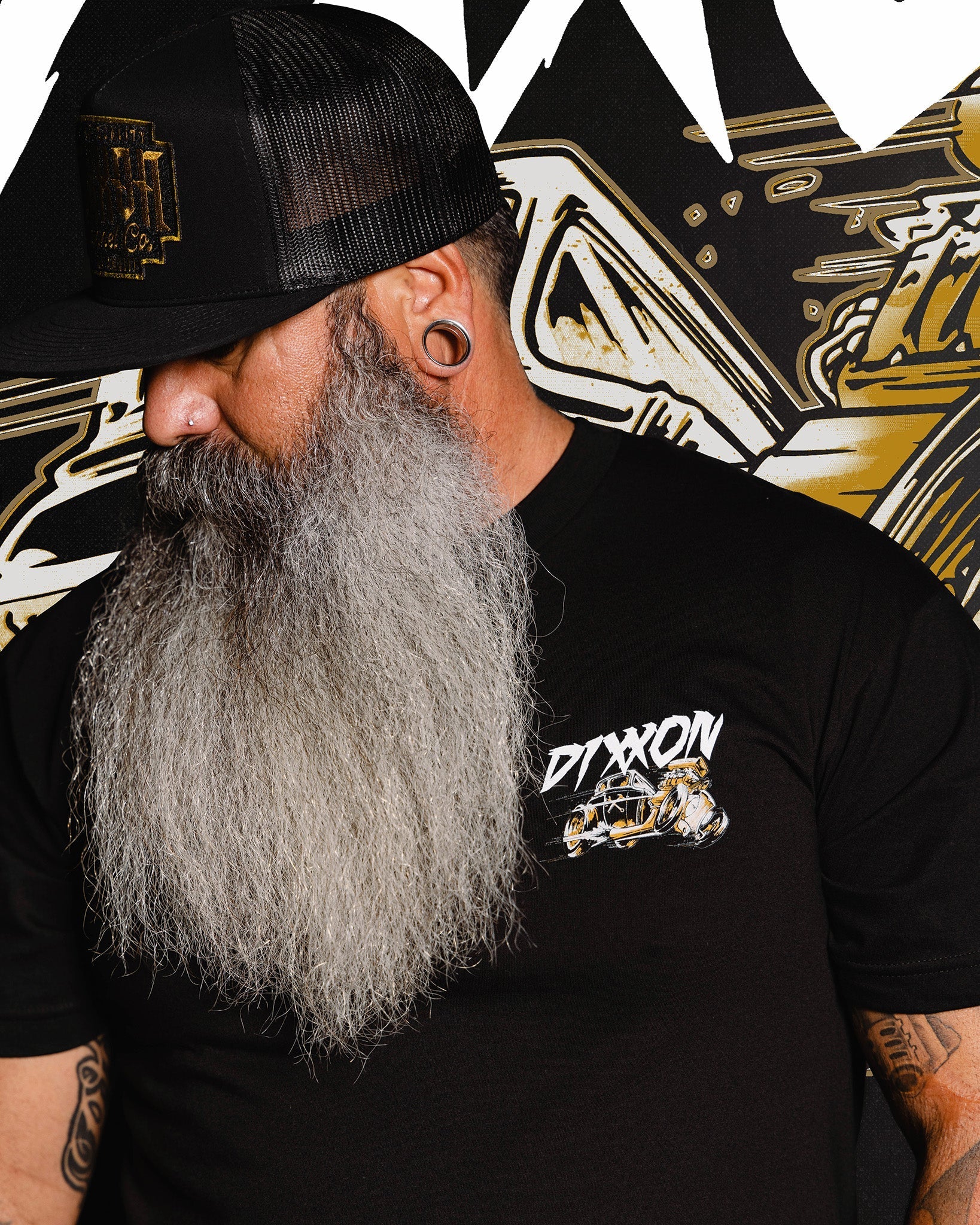 Gold Hot Rod T-Shirt - Black