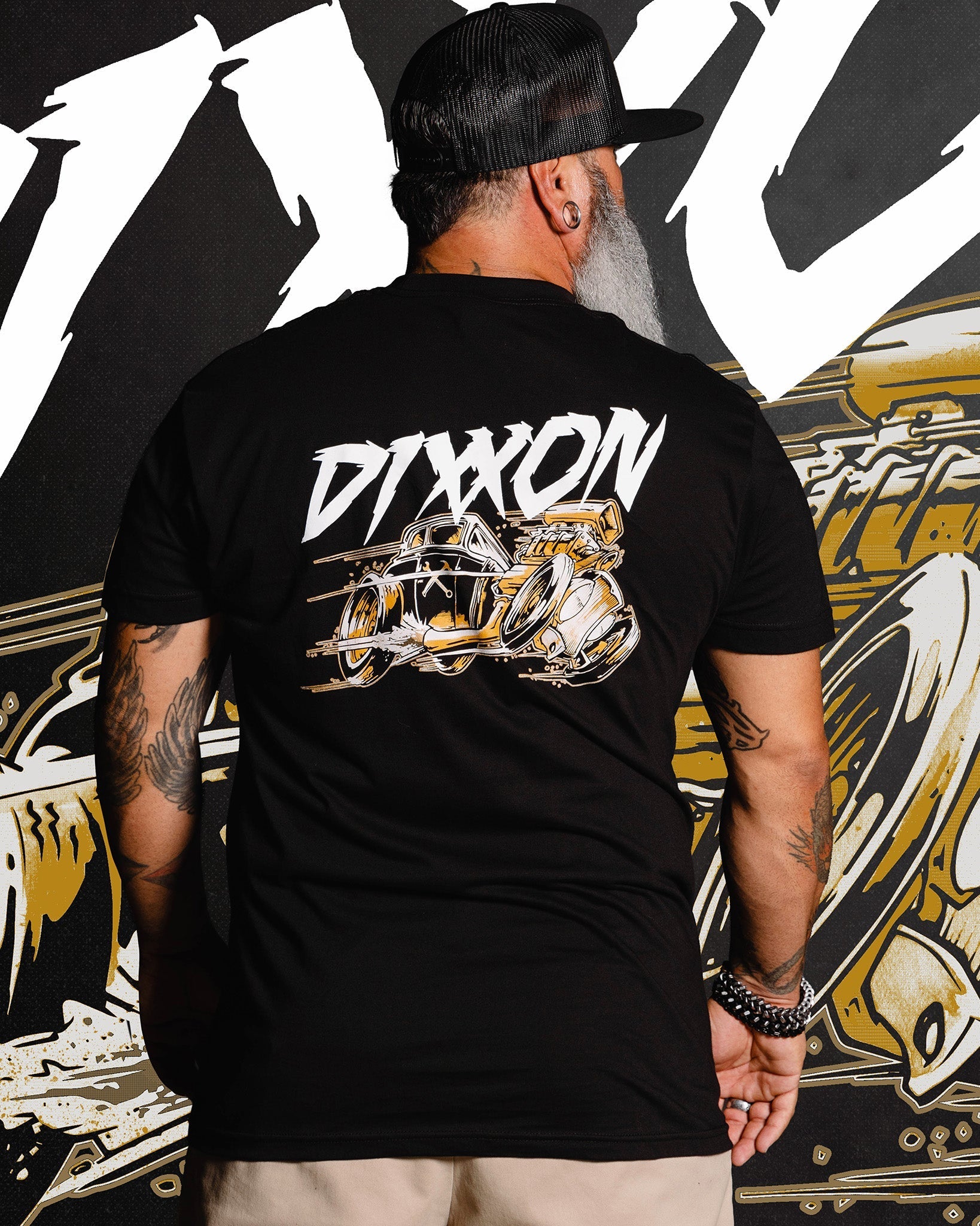 Gold Hot Rod T-Shirt - Black