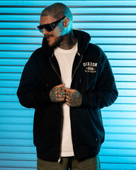 In the Streets Zip Up Hoodie - Black & White