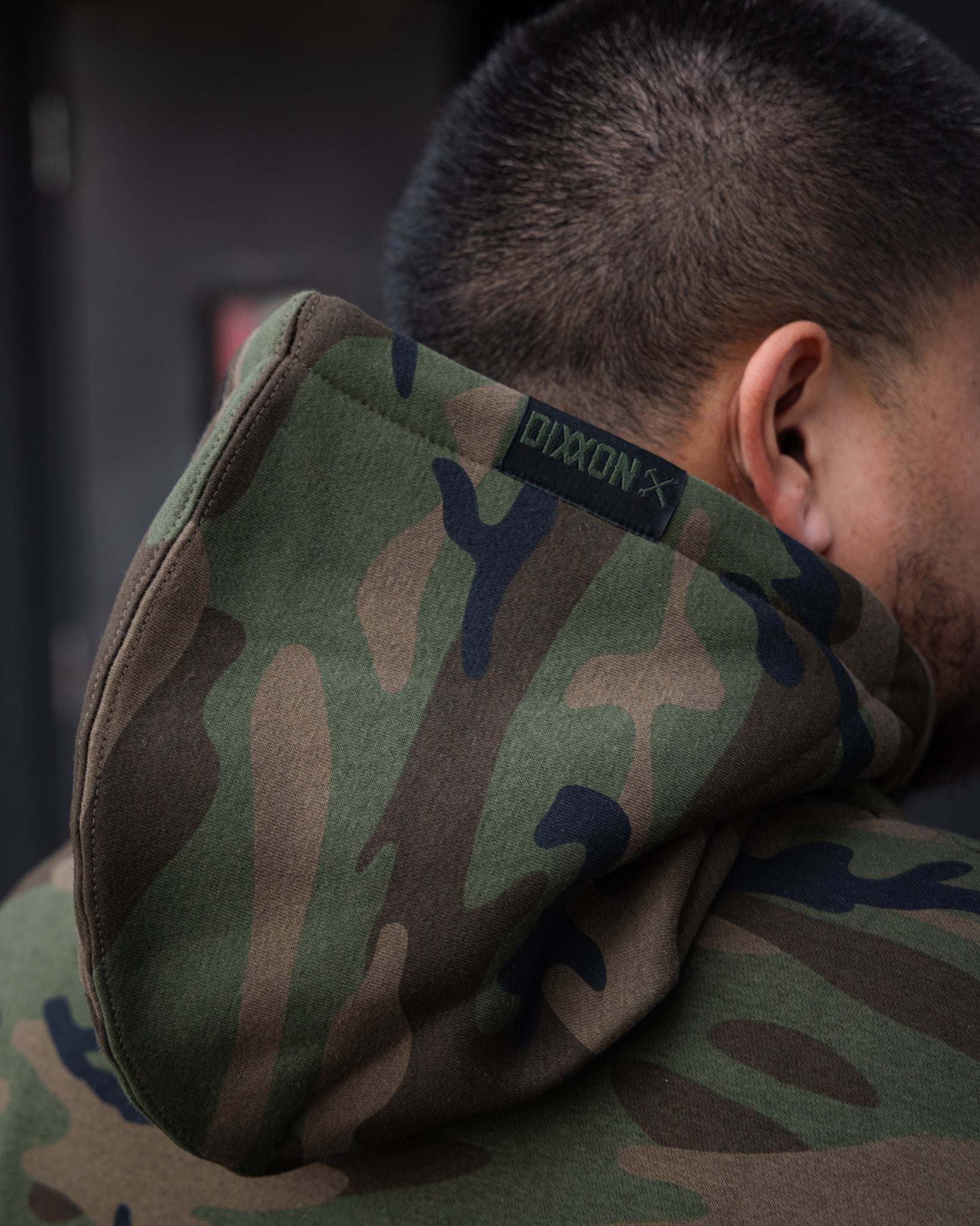 Orange Bolt Pullover Hoodie - Green Camo