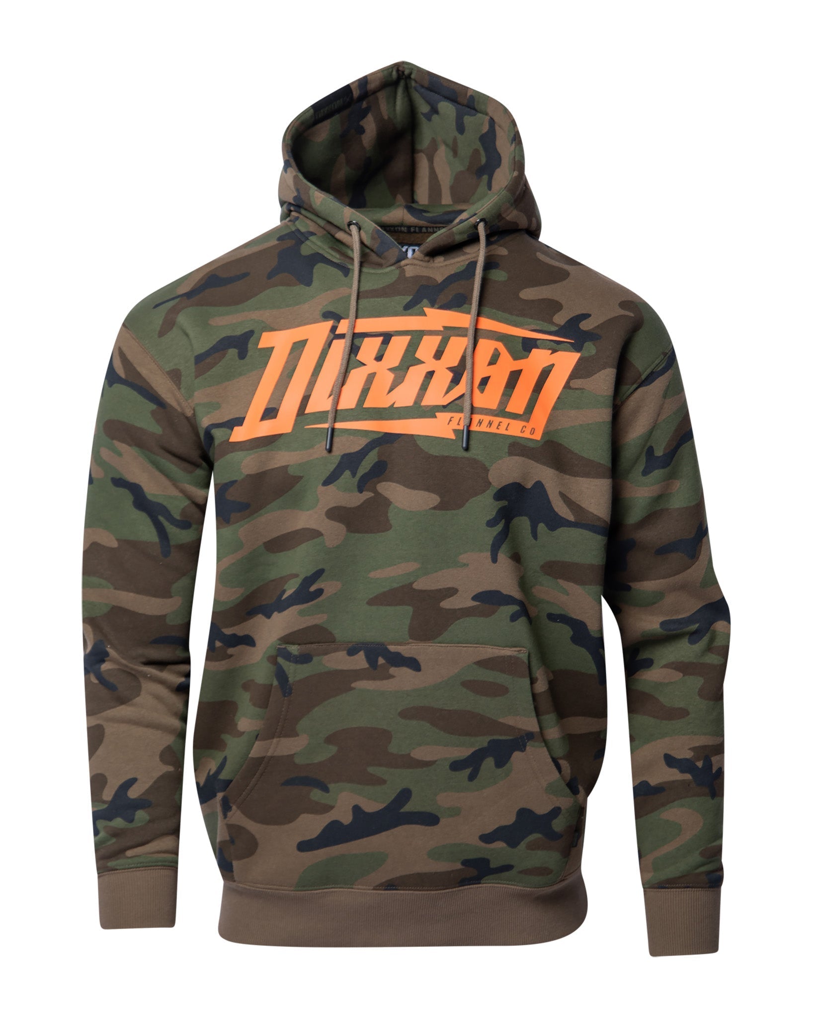 Orange Bolt Pullover Hoodie - Green Camo