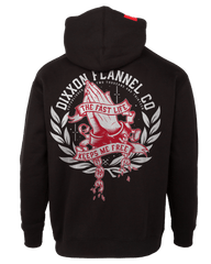 Red & White Otto Zip Up Hoodie - Black