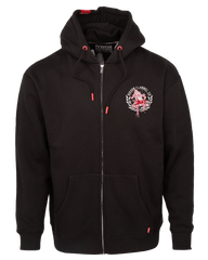 Red & White Otto Zip Up Hoodie - Black