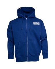 White Epicenter Zip Up Hoodie - Blue