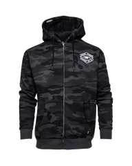 White Forged Zip Up Hoodie - Black Camo