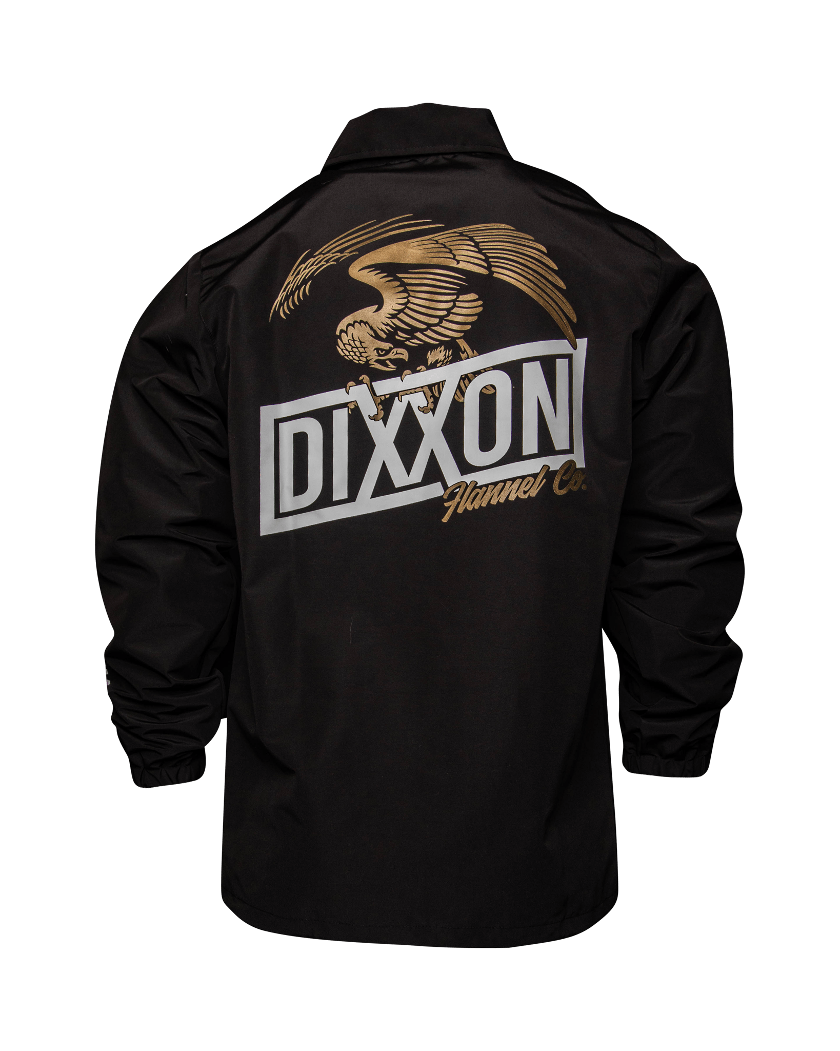 White & Gold Golden Eagle Coaches Jacket - Black
