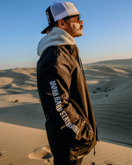 White & Gold Salty Patch Coaches Jacket - Black