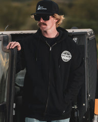 White Working Class Gear Zip Up Hoodie - Black